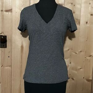 Madewell Charcoal V-Neck Short Sleeve Tee